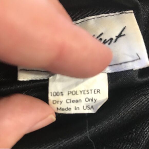 Abby Kent Vintage Black Glam Draped Sequin High-Low Midi Dress - Picture 12 of 13